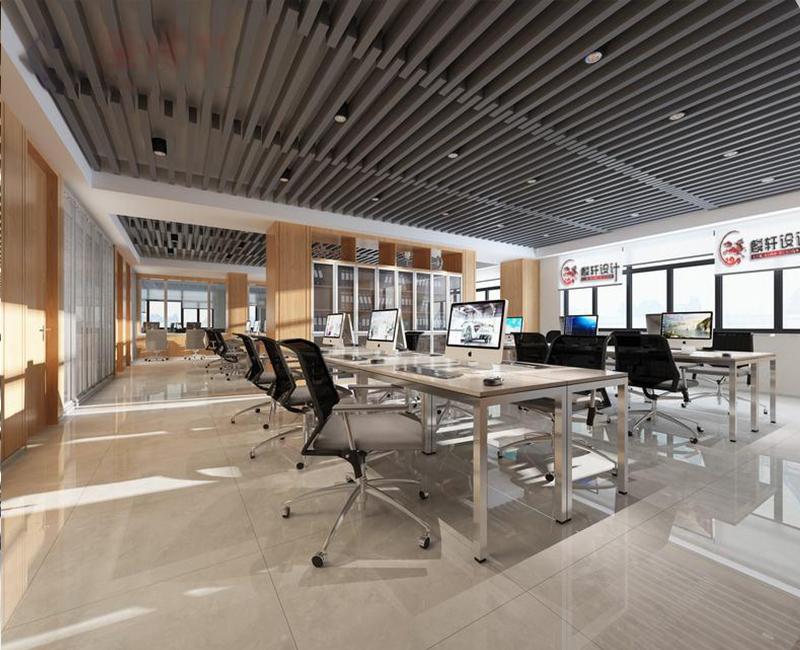 Aluminum square ceiling gray