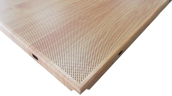 Wood grain perforated aluminum glass fiber composite ceiling