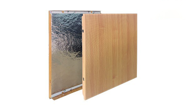 Wood grain perforated aluminum glass fiber composite ceiling