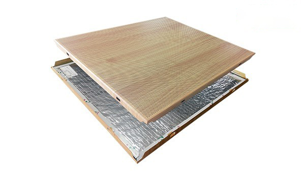 Wood grain perforated aluminum glass fiber composite ceiling