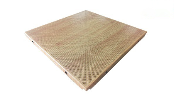 Wood grain perforated aluminum glass fiber composite ceiling