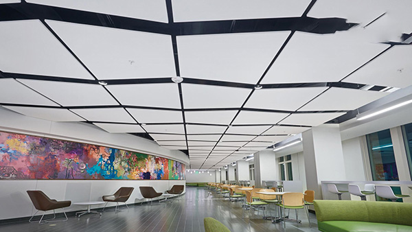 Aluminum mineral wool composite board is selected for large hospital school office ceiling project