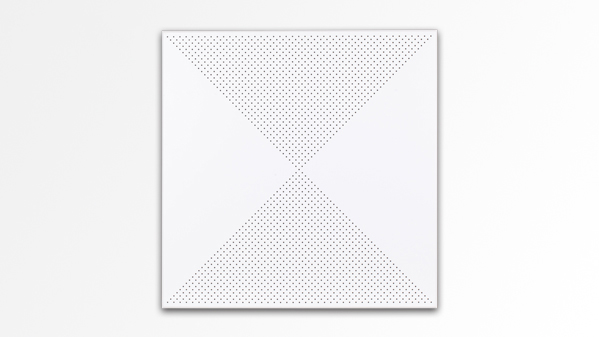 Diagonal punching aluminum gusset ceiling