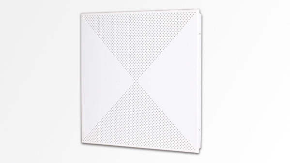 Diagonal punching aluminum gusset ceiling