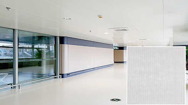 Hospital ward aluminum gusset ceiling