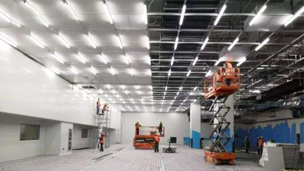 Installation video of aluminum gusset ceiling
