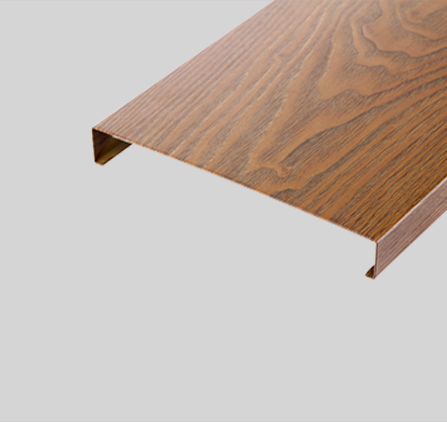 U-shaped wood grain aluminum square