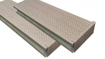 Gymnasium Ceiling Wood Grain Aluminum Square Sound Absorption